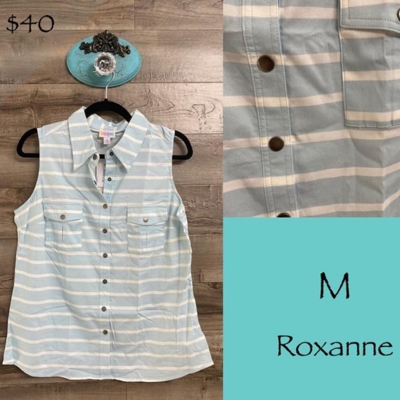 LuLaRoe Tops - Lularoe Striped Roxanne Shirt Sleeveless Top